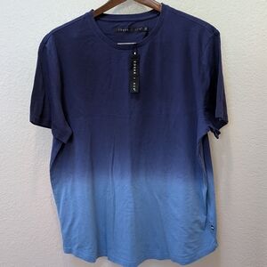 100% Cotton Edgar + Ash blue ombre dip-dye crew neck t-shirt. Size XL